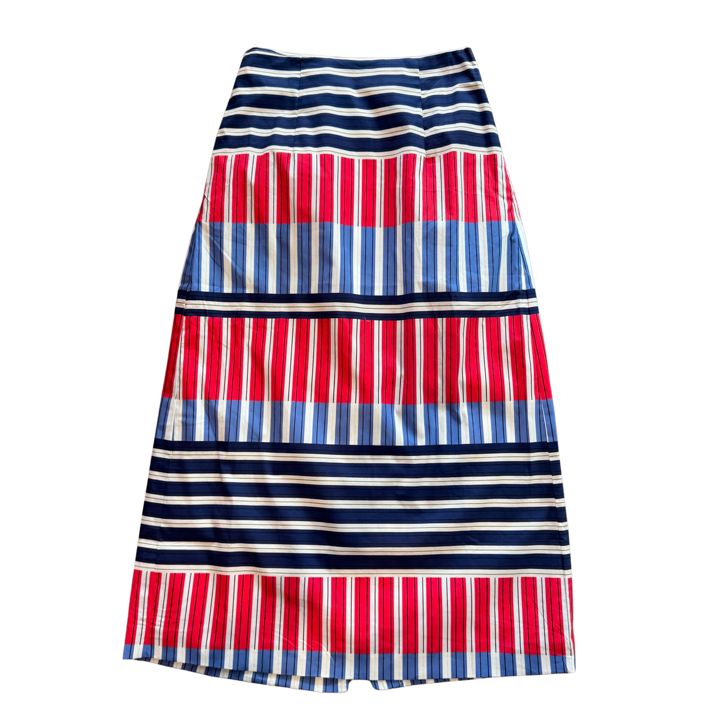 Striped Pencil Midi Skirt
