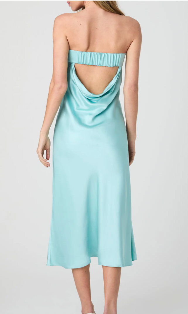 Oona Satin Strapless Midi dress