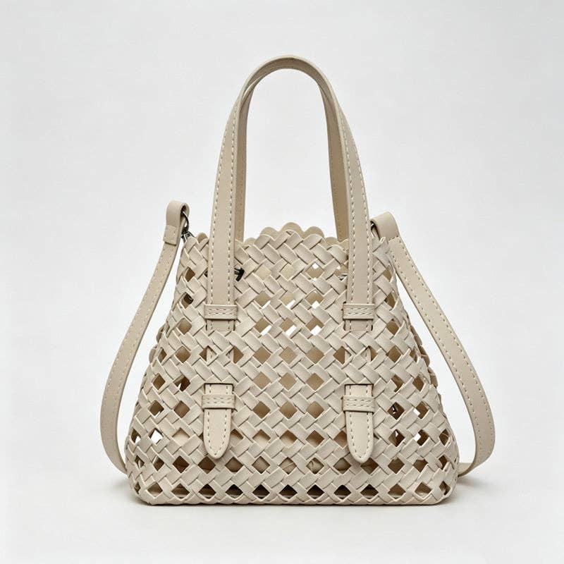 Woven Cutout Shoulder Bag