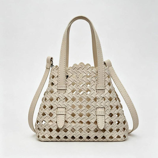 Woven Cutout Shoulder Bag