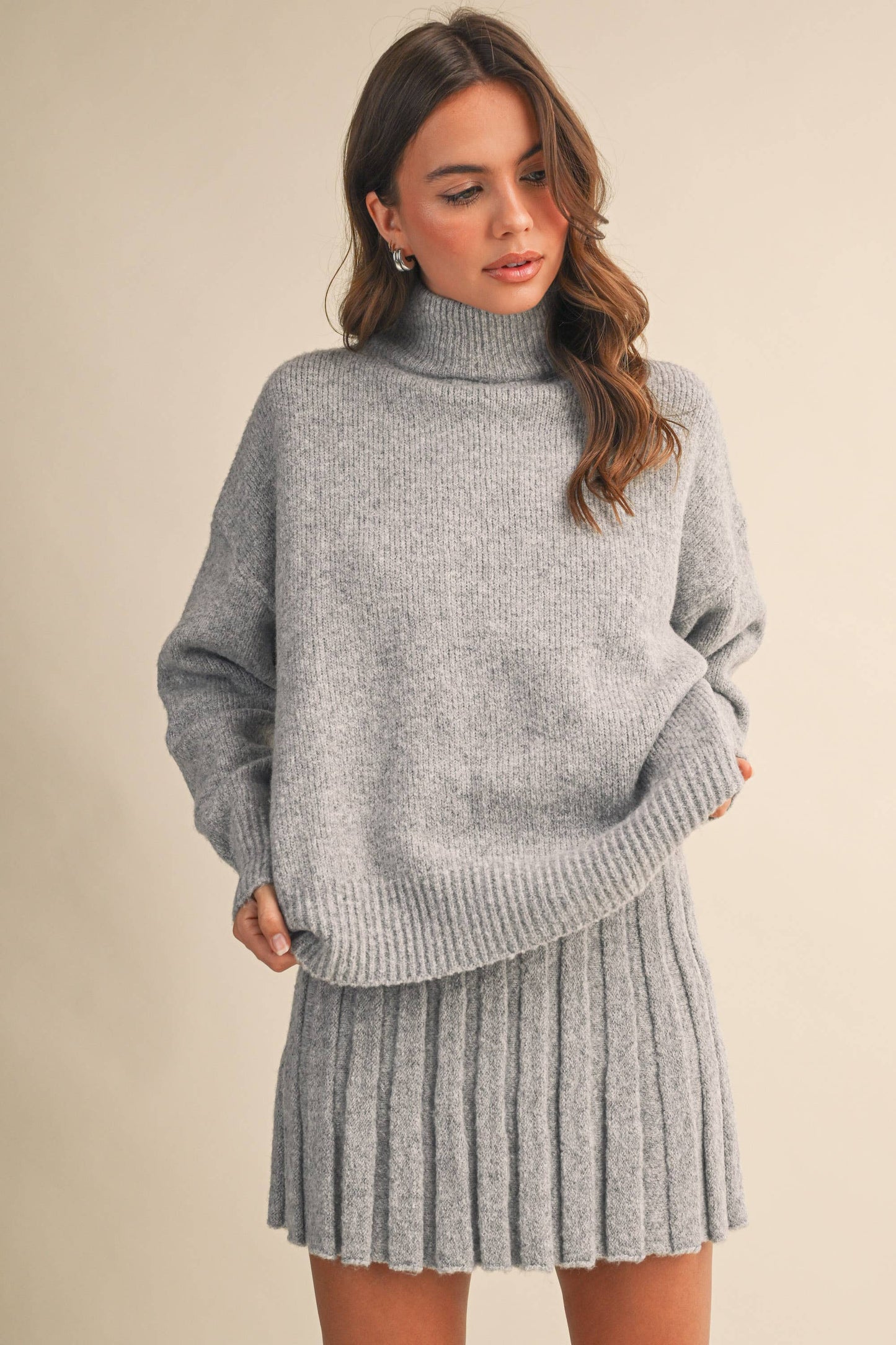 Turtleneck Sweater & Skirt Set