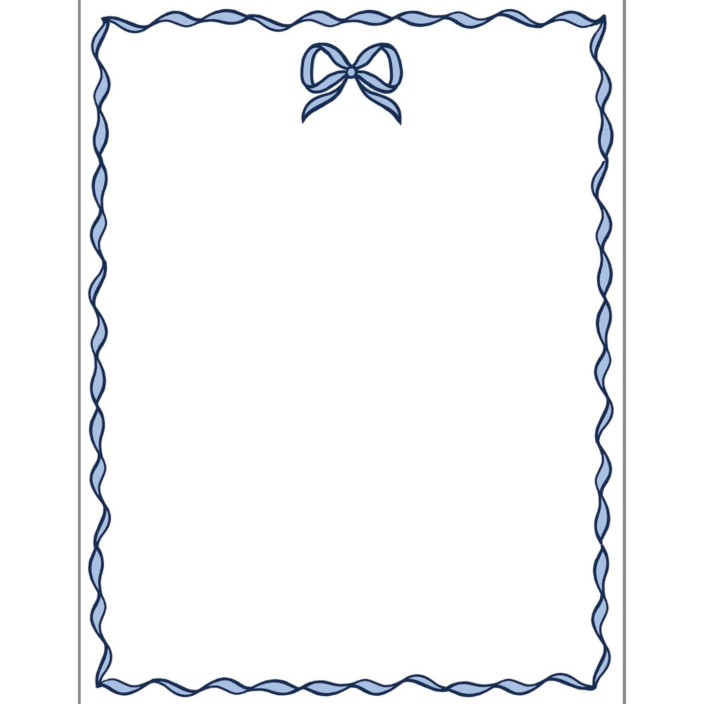 4.25x5.5 Blue Bow Scallop Notepad
