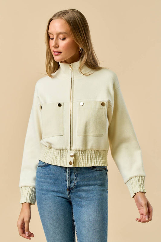 Mock Neck Zip-UP Jacket