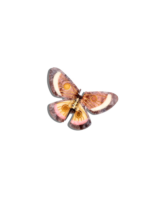 Hand-painted Emperor Silk Moth Claw Hair Clip