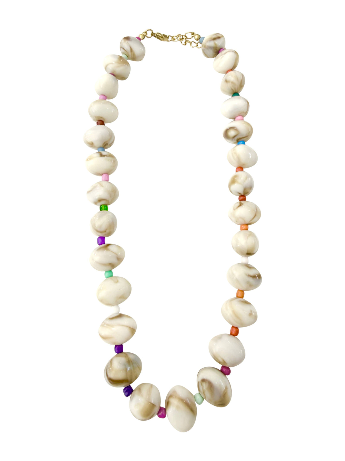 Darby Beaded Necklace - Cream