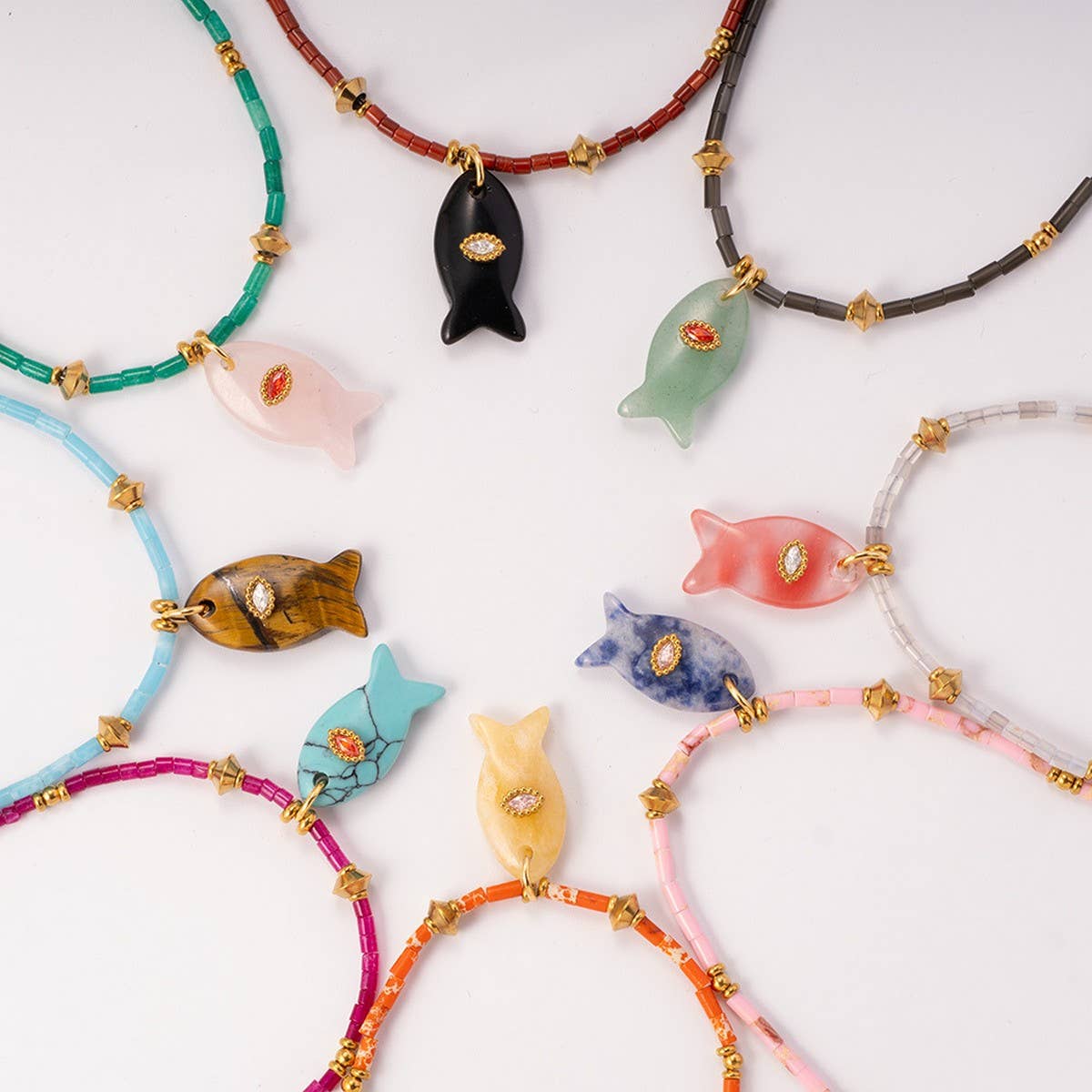 Fish Necklace with Gem