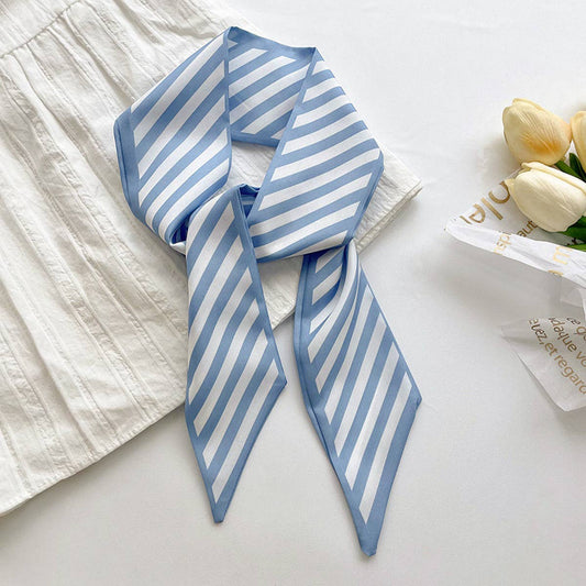 Blue Twilly Striped Scarf