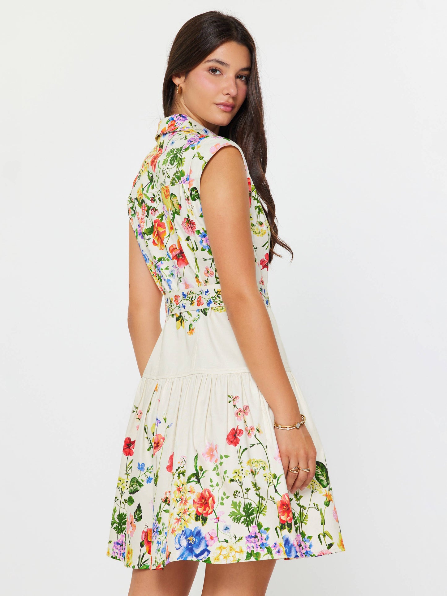 Floral Print Collared Mini Dress