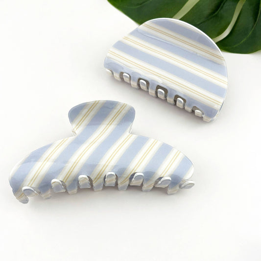 Baby Blue Classic Stripe Hair Clip