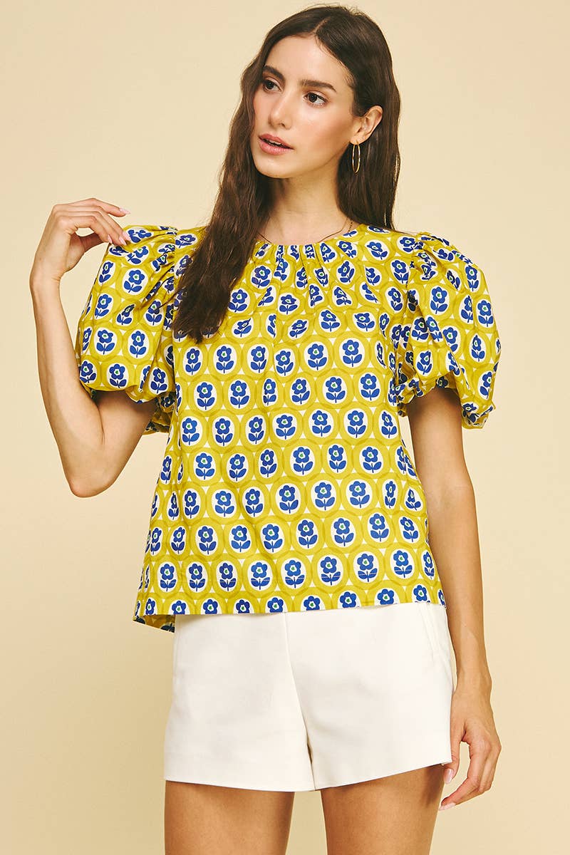 Floral Puff Sleeve Top