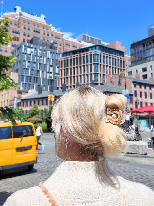 Hand-Painted Mini Horseshoe Claw Hair Clip | Eco-Friendly