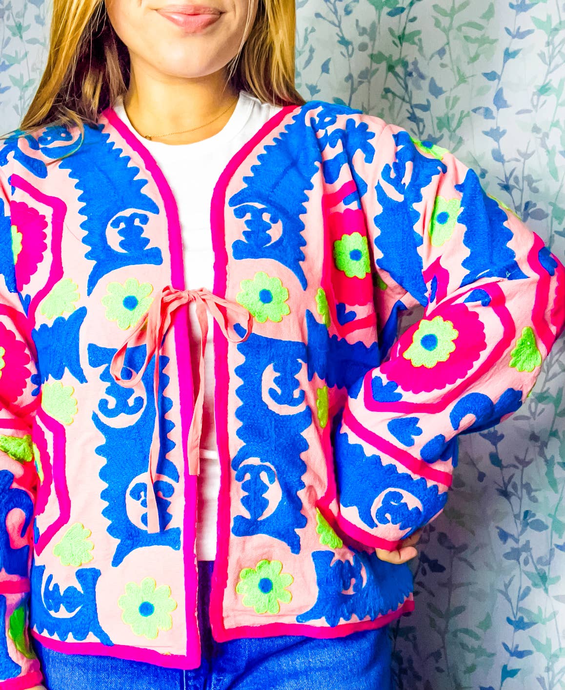 Embroidered Block Print Jacket-Kaleidoscope