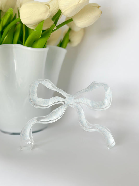 Acrylic Blue Bow