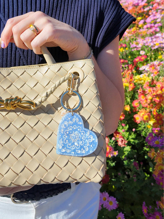 Hand-painted Paisley Heart Bag Charm + Keychain | Limited Edition