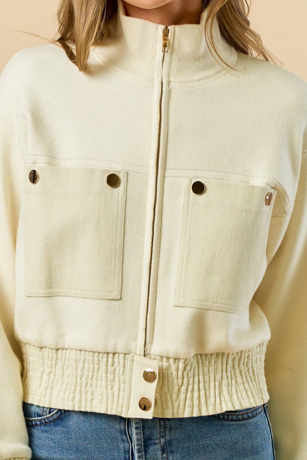 Mock Neck Zip-UP Jacket