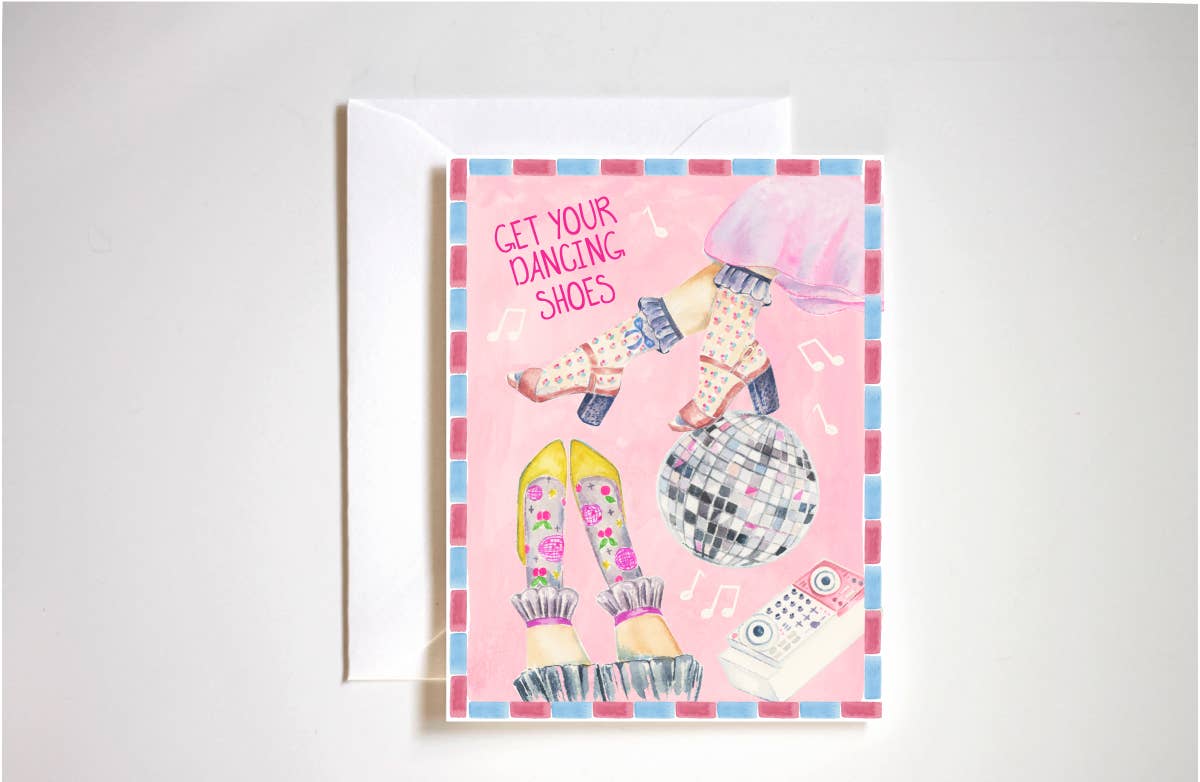 Get your dancing shoes celebration birthday card