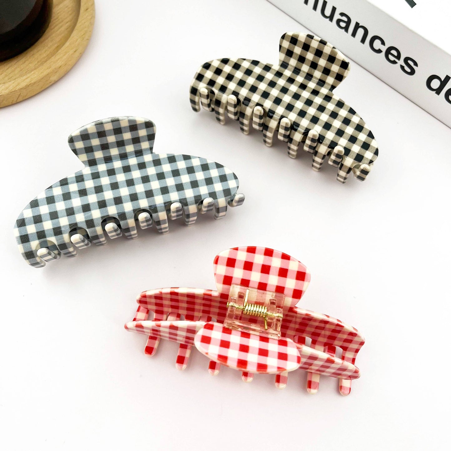Gingham Hair Clip