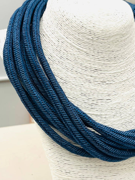 Slub 8-Strand Necklace Navy