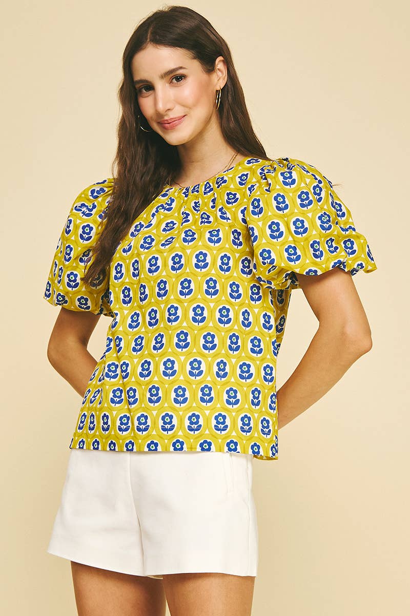 Floral Puff Sleeve Top