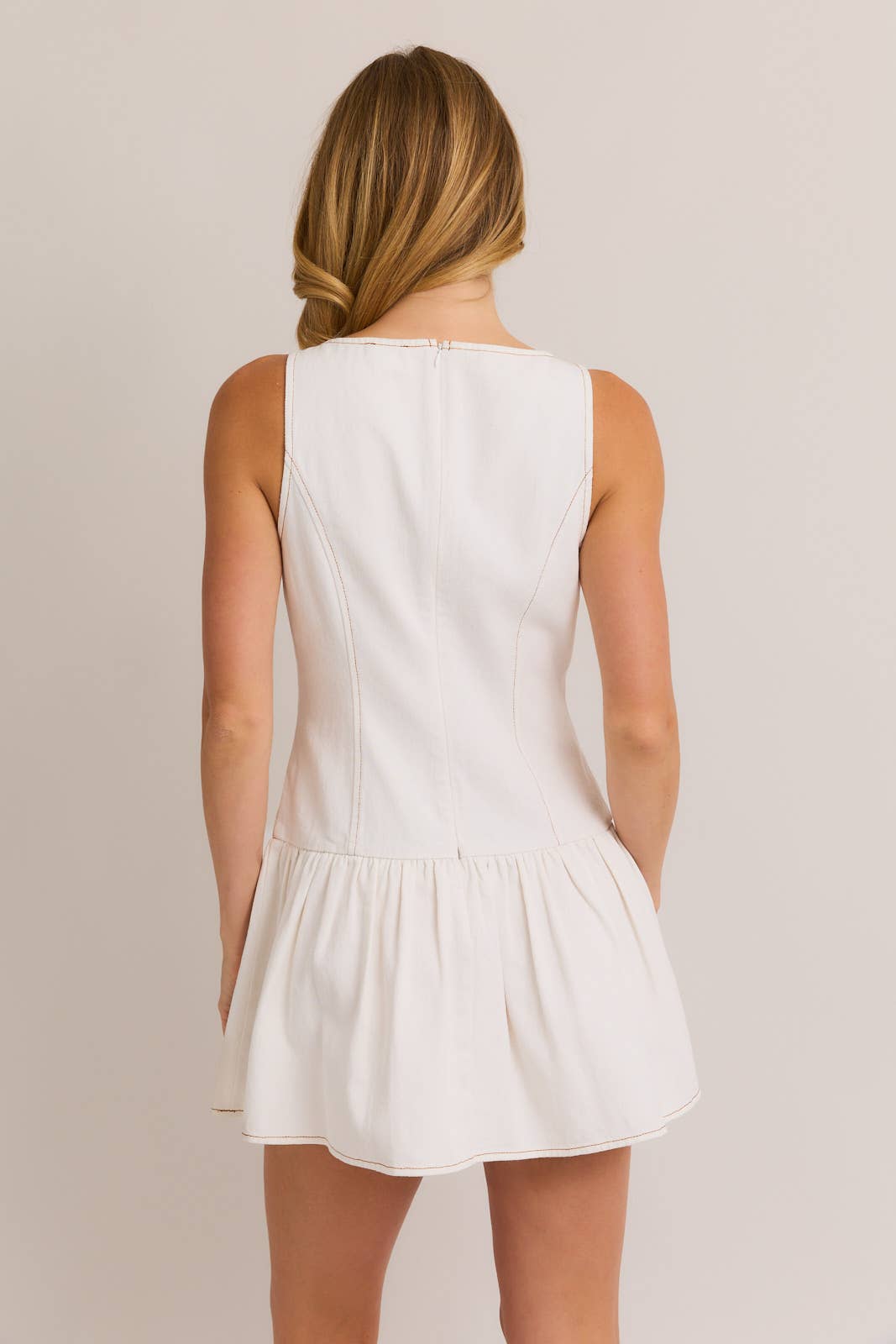 Boat Neck Low Waist Dress