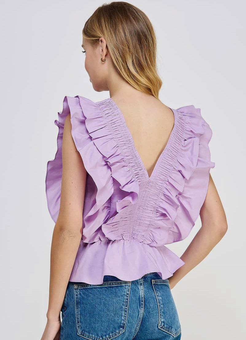 Soft Lilac Ruffle Top