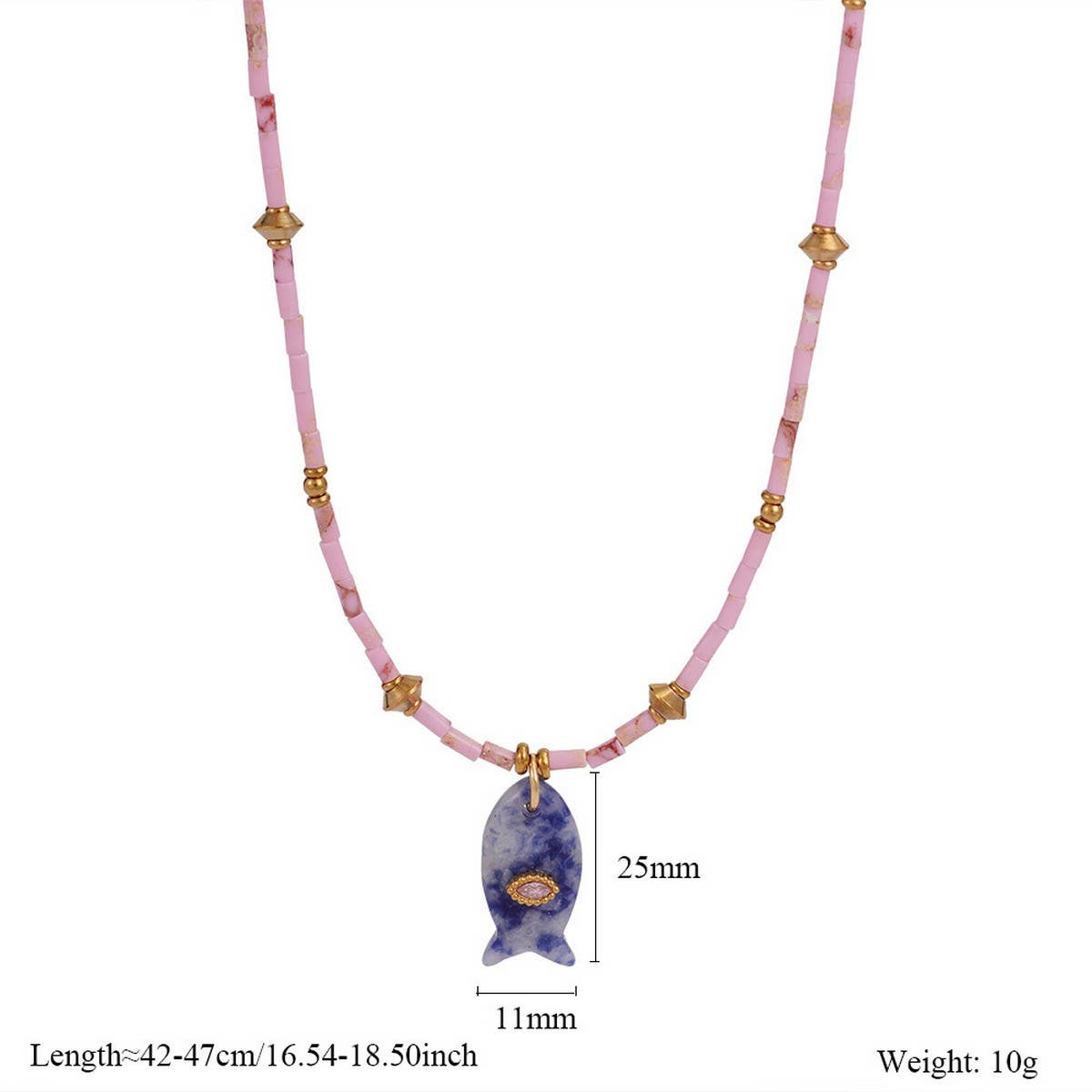 Fish Necklace with Gem