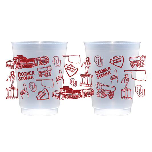 OU Shatterproof Cups - Set of 8