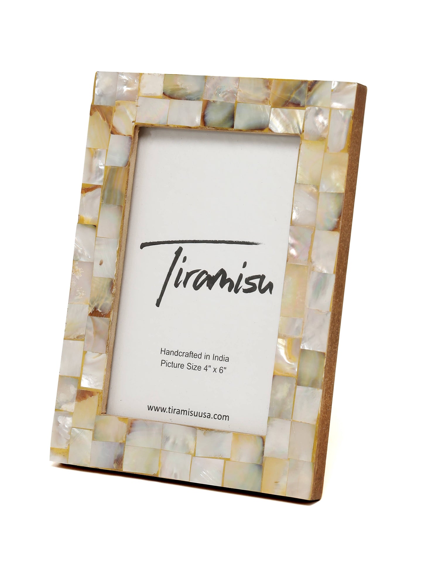 Mother-of-Pearl Picture Frame- Herringbone Pattern