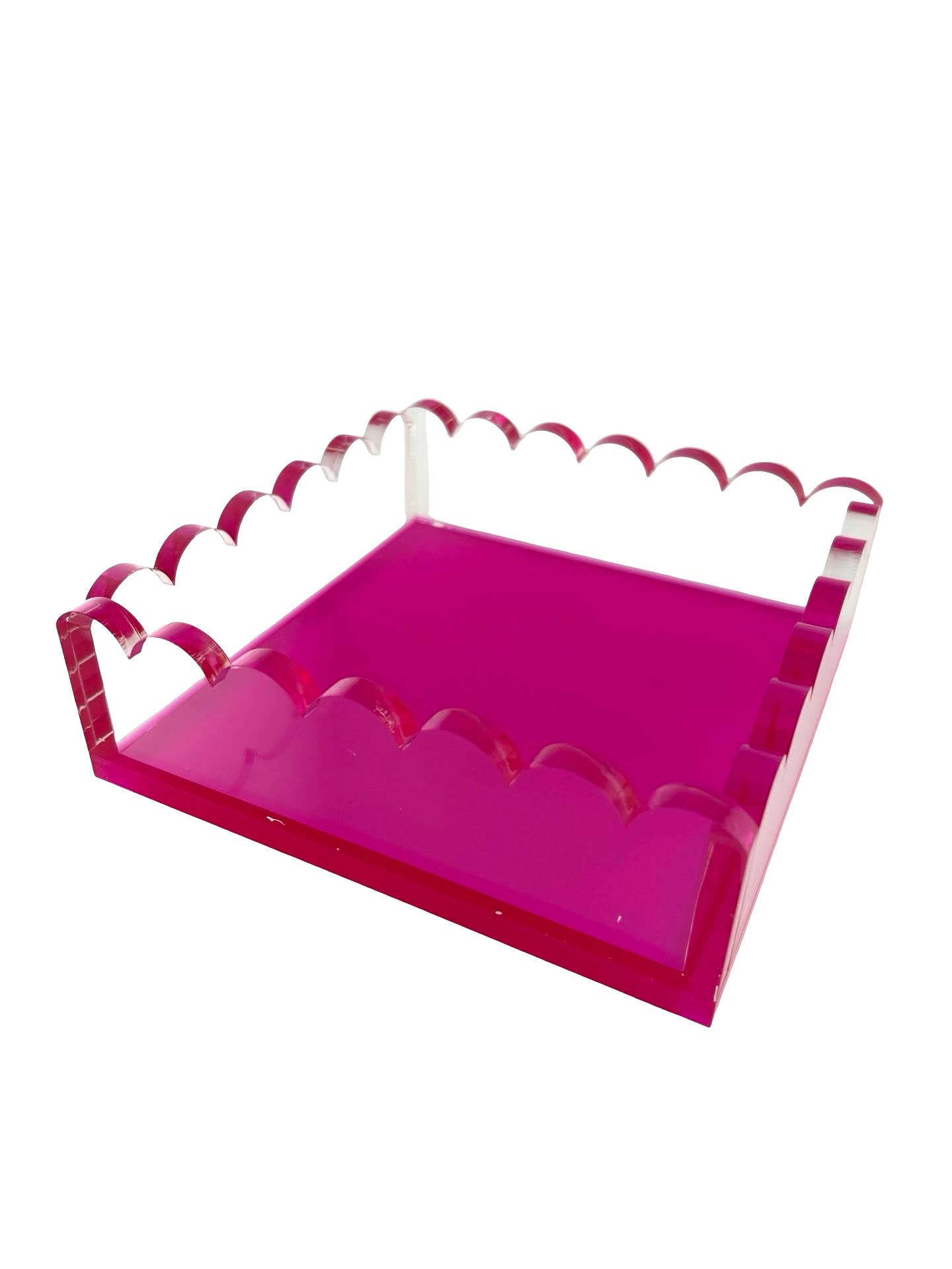 Cocktail Napkin Holder Scalloped/Pink