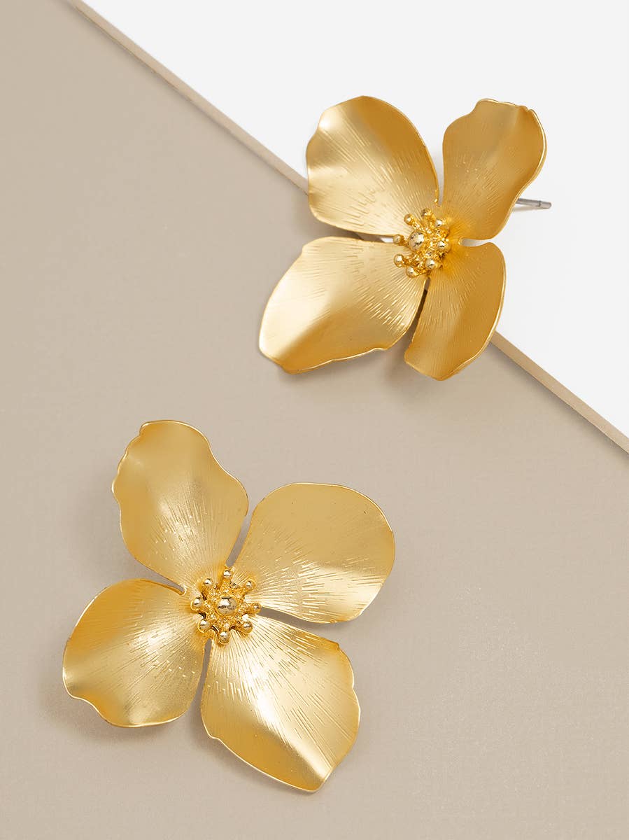 Matte 18k Gold-Plated Garden Party Earring
