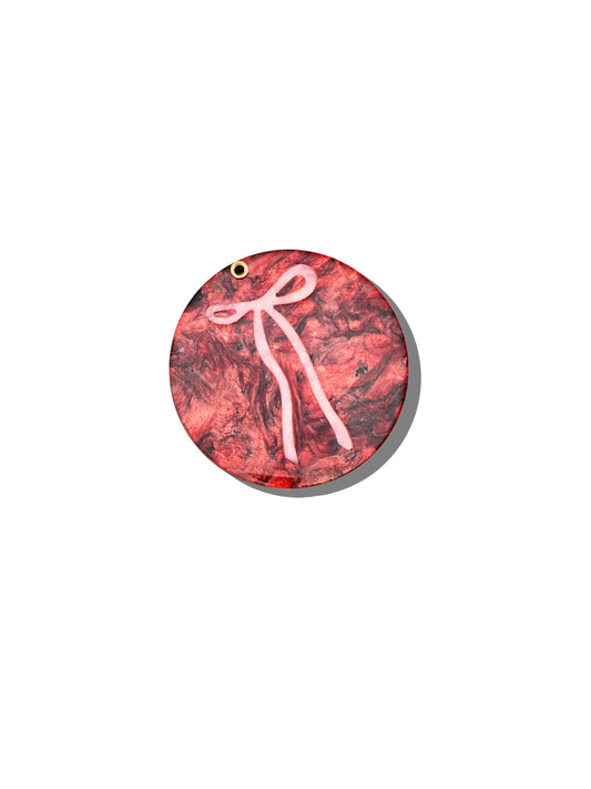 Hand-painted Vintage Bow Compact Mirror | Eco-Friendly