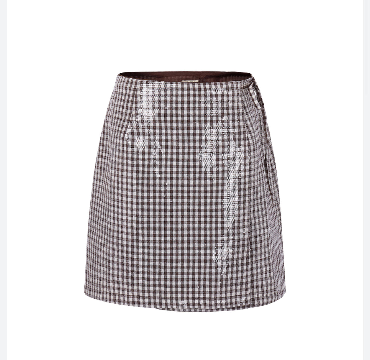 Steinbeck Sequin Gingham Skirt