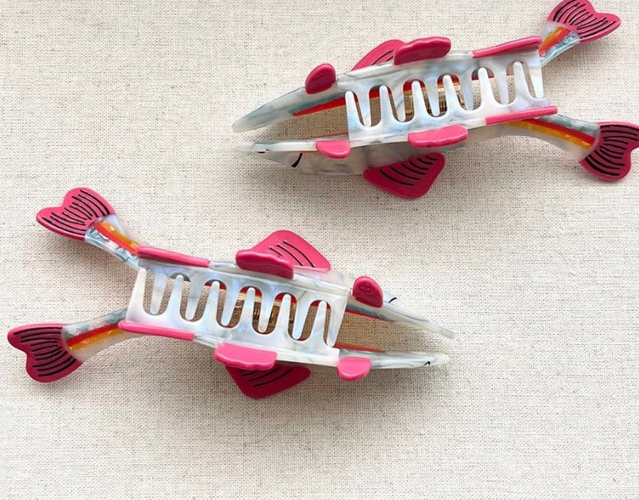 Pink Pearly Fish Hair Clip