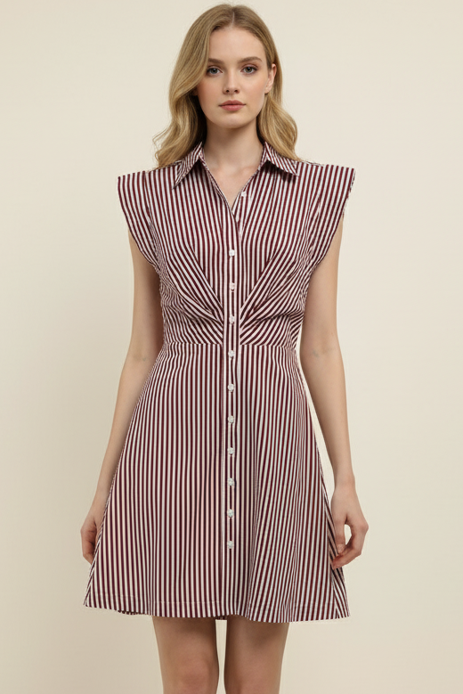Stripe Cap Sleeve Mini Dress