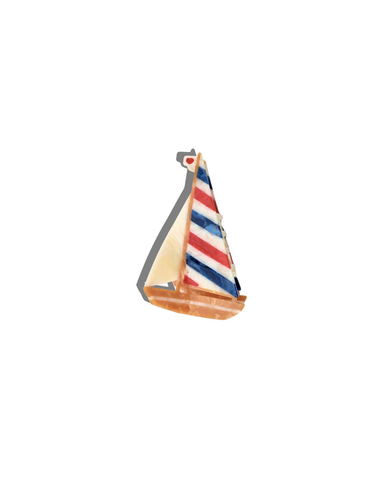 Hand-painted Sailboat Claw Hair Clip | Eco-Friendly