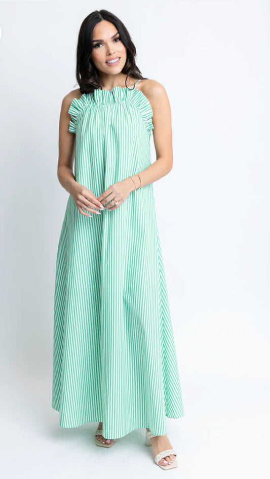 Stripe Apron Maxi Dress