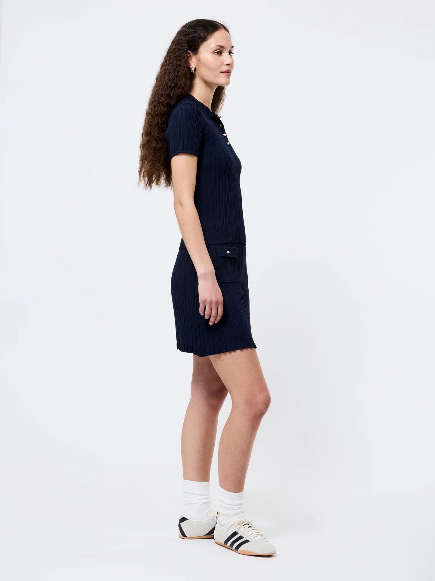 Crinkle Knit Polo