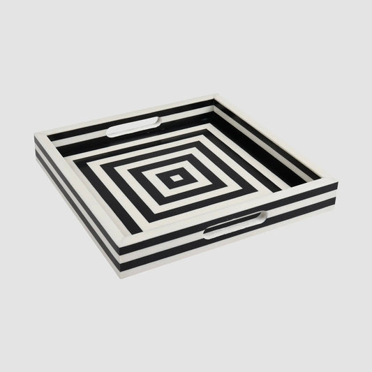 Decorative Tray Resin-black/white