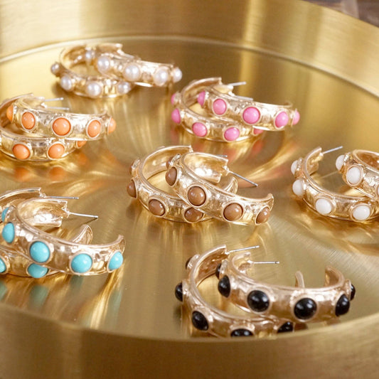 Jeweled Bubble Hoop Earrings