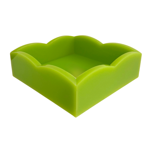Green Palm Acrylic Scalloped Cocktail Napkin Holders