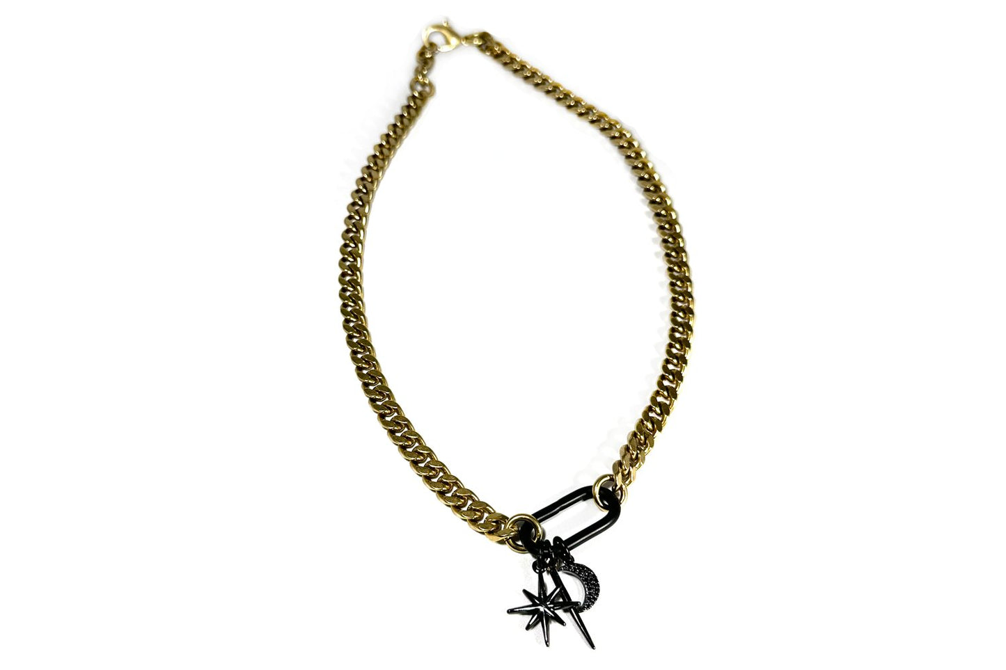 Race Track Matte Black Chain & Charms