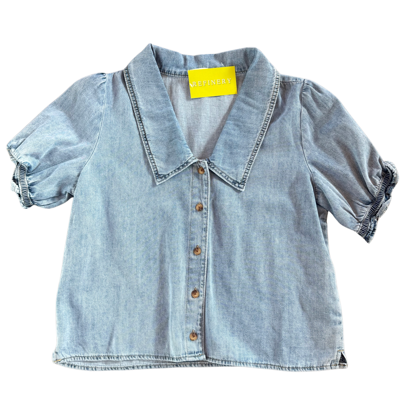 Denim Collared Blouse - L