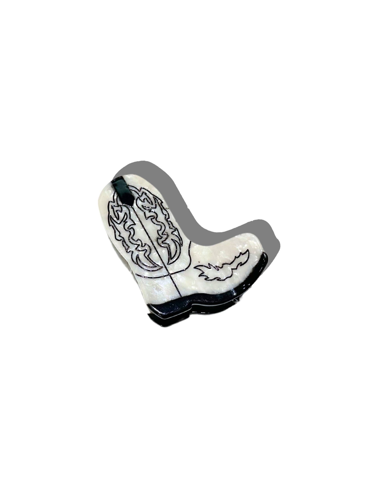 Hand-painted Western Cowboy Boot Claw Hair Clip