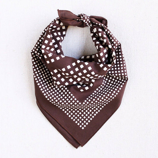 Brown Windowpane Checked Bandana