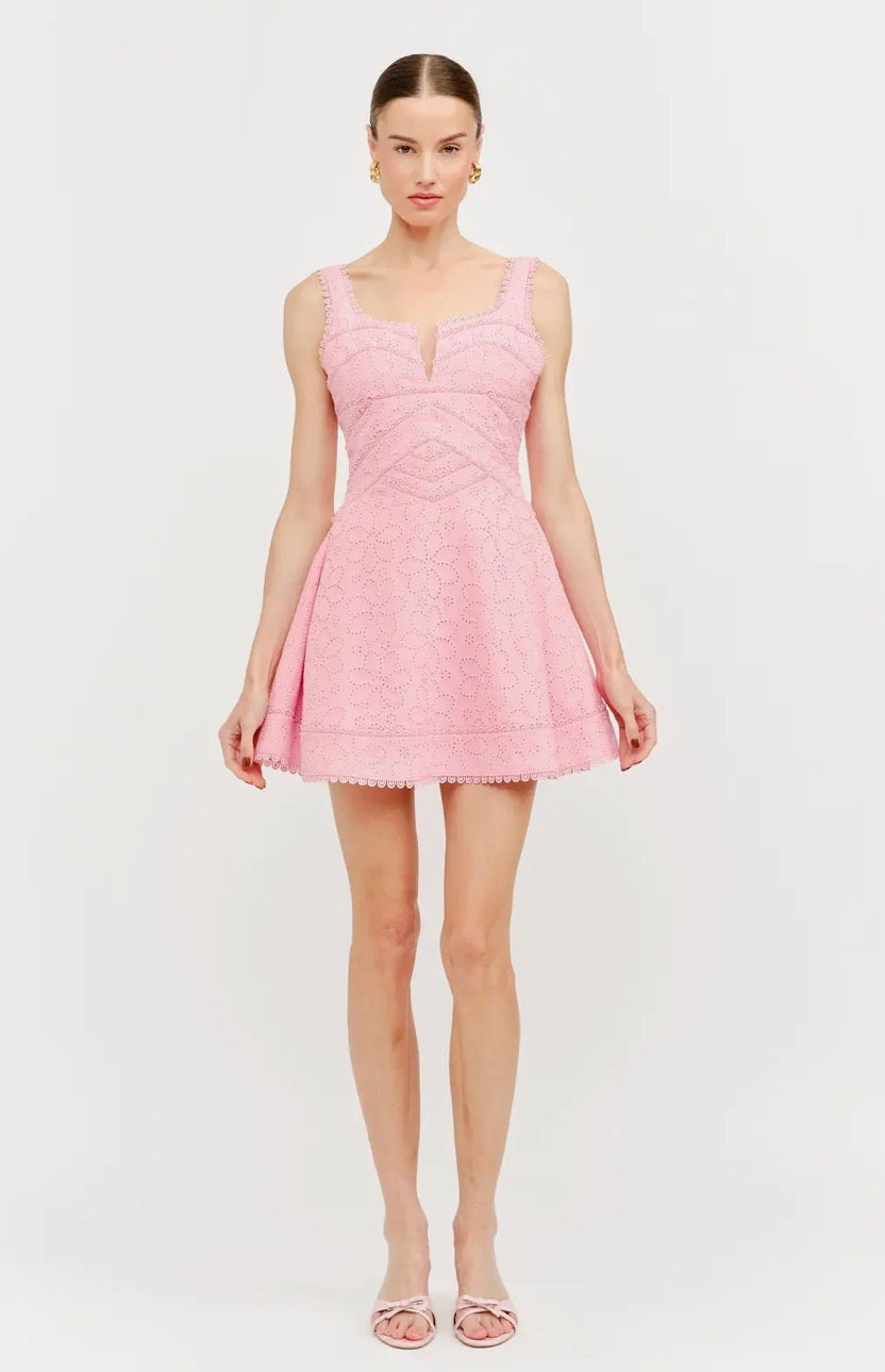 Floral Embroidered Mini Dress