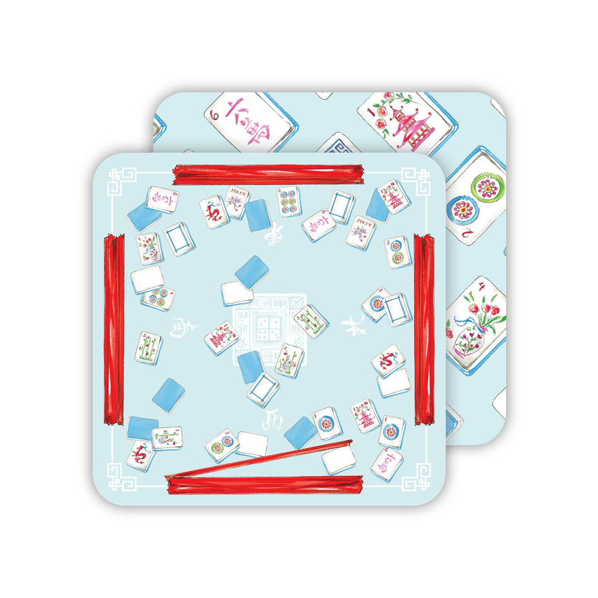Mahjong Table Paper Coasters