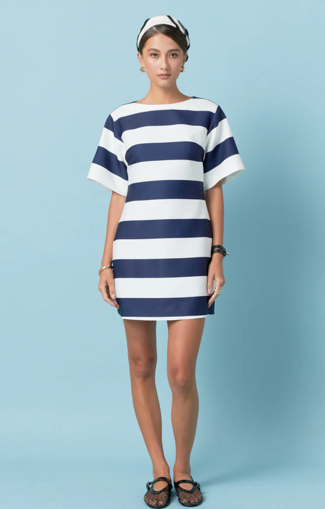 Navy Bold Stripe Dress