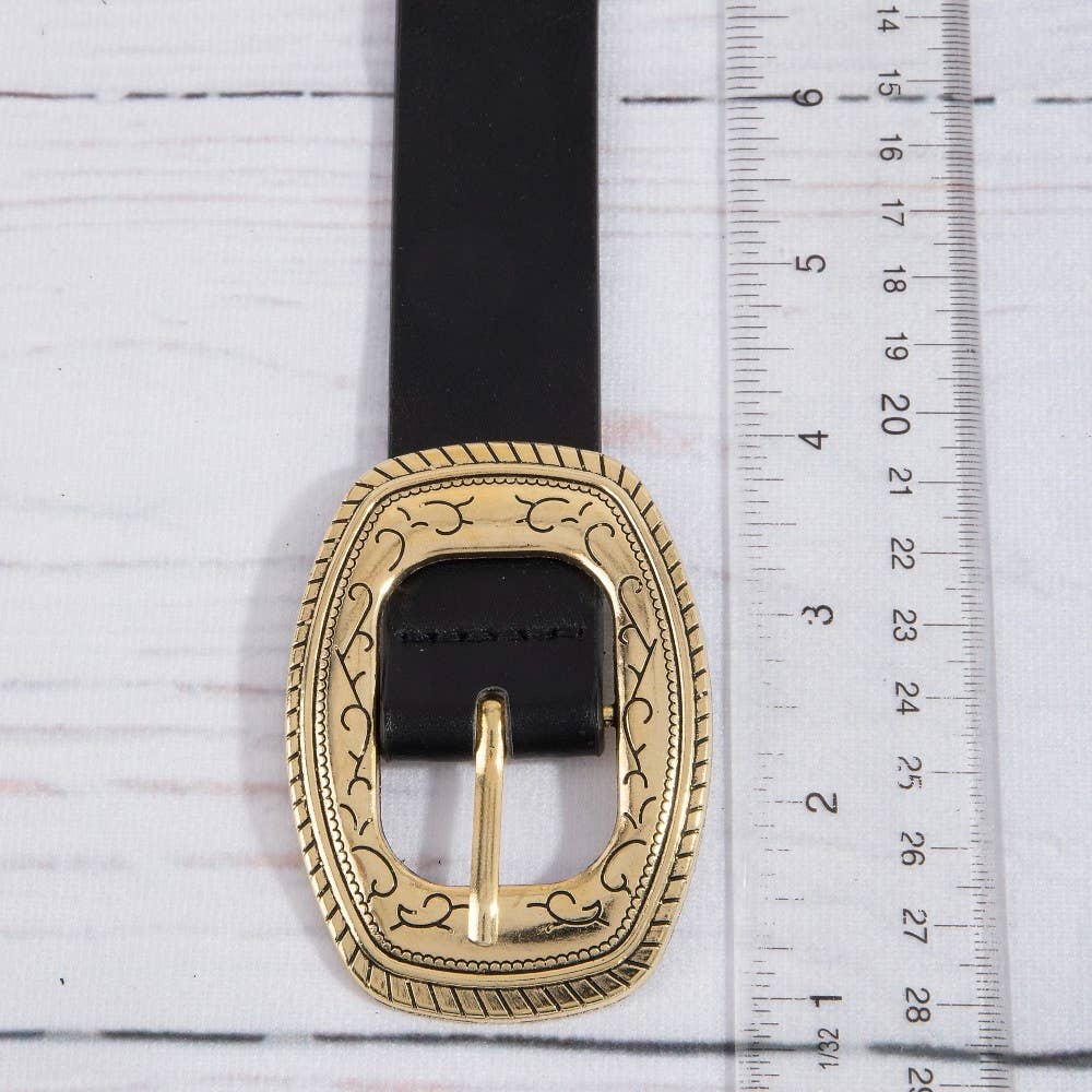 Western Concho Vegan Leather Belt