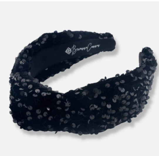 Black Sequin Puff Headband