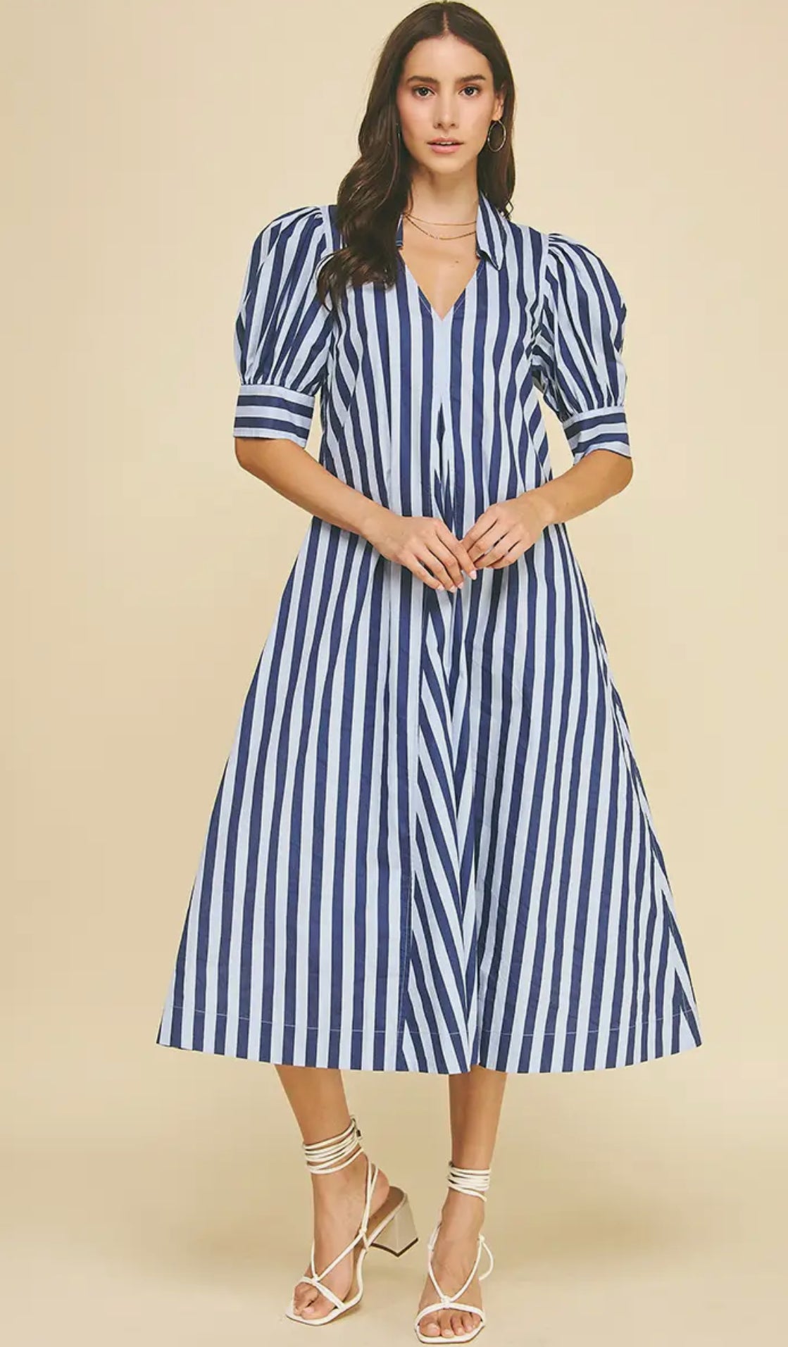 Striped Trapeze Maxi